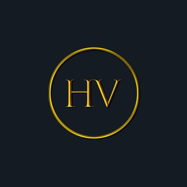 Lüks harfler HV harfleri. Dövme stüdyosu, kuaför, butik, otel, üniversite, retro, kenetlenme tarzı için uygun