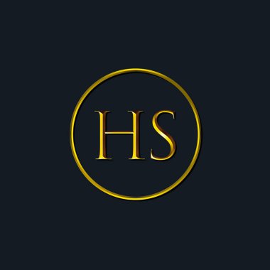 Lüks harfler. HS harfleri. Dövme stüdyosu, kuaför, butik, otel, üniversite, retro, kenetlenme tarzı için uygun