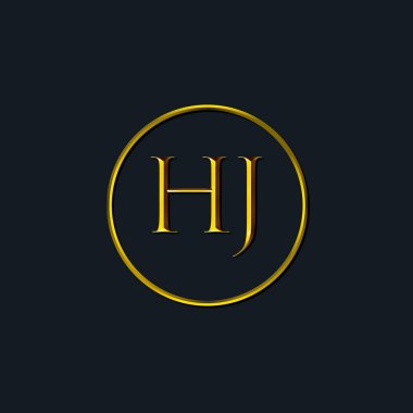 Lüks harfler HJ harfleri. Dövme stüdyosu, kuaför, butik, otel, üniversite, retro, kenetlenme tarzı için uygun