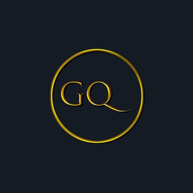 Lüks harfler, GQ harfleri. Dövme stüdyosu, kuaför, butik, otel, üniversite, retro, kenetlenme tarzı için uygun