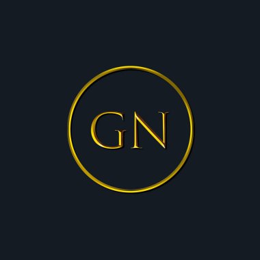 Lüks harfler. GN harfleri. Dövme stüdyosu, kuaför, butik, otel, üniversite, retro, kenetlenme tarzı için uygun