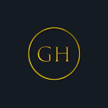 Lüks harfler GH monogramı. Dövme stüdyosu, kuaför, butik, otel, üniversite, retro, kenetlenme tarzı için uygun