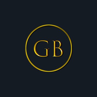 Lüks Baş harfler GB baş harfleri. Dövme stüdyosu, kuaför, butik, otel, üniversite, retro, kenetlenme tarzı için uygun