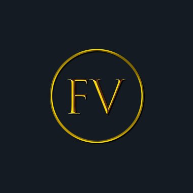 Lüks harfler, FV harfleri. Dövme stüdyosu, kuaför, butik, otel, üniversite, retro, kenetlenme tarzı için uygun