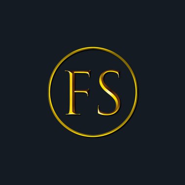 Lüks harfler FS baş harfleri. Dövme stüdyosu, kuaför, butik, otel, üniversite, retro, kenetlenme tarzı için uygun