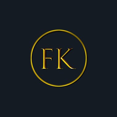 Lüks harfler FK baş harfleri. Dövme stüdyosu, kuaför, butik, otel, üniversite, retro, kenetlenme tarzı için uygun