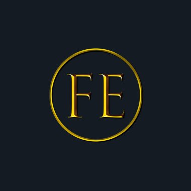 Lüks harfler FE monogramı. Dövme stüdyosu, kuaför, butik, otel, üniversite, retro, kenetlenme tarzı için uygun