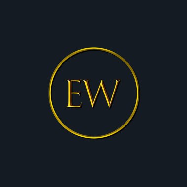 Lüks harfler. EW harfleri. Dövme stüdyosu, kuaför, butik, otel, üniversite, retro, kenetlenme tarzı için uygun