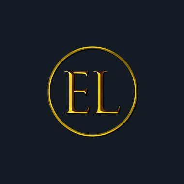 Lüks Baş harfler EL monogram. Dövme stüdyosu, kuaför, butik, otel, üniversite, retro, kenetlenme tarzı için uygun
