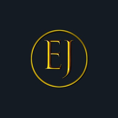 Lüks harfler EJ baş harfleri. Dövme stüdyosu, kuaför, butik, otel, üniversite, retro, kenetlenme tarzı için uygun