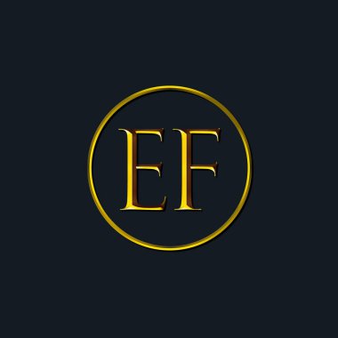 Lüks harfler. EF harfleri. Dövme stüdyosu, kuaför, butik, otel, üniversite, retro, kenetlenme tarzı için uygun