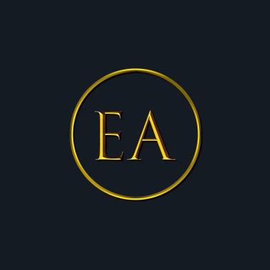 Lüks harfler EA monogramı. Dövme stüdyosu, kuaför, butik, otel, üniversite, retro, kenetlenme tarzı için uygun