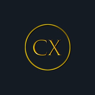 Lüks harfler, CX harfleri. Dövme stüdyosu, kuaför, butik, otel, üniversite, retro, kenetlenme tarzı için uygun