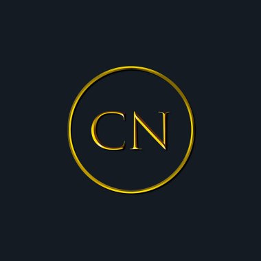 Lüks harfler, CN harfleri. Dövme stüdyosu, kuaför, butik, otel, üniversite, retro, kenetlenme tarzı için uygun