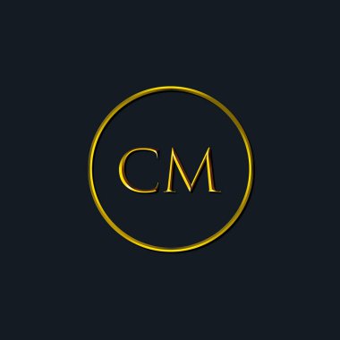 Lüks harfler, CM harfleri. Dövme stüdyosu, kuaför, butik, otel, üniversite, retro, kenetlenme tarzı için uygun