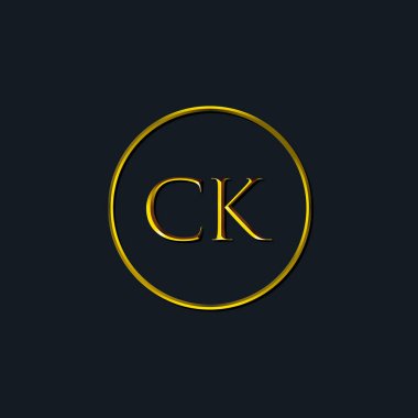 Lüks baş harfler CK monogramı. Dövme stüdyosu, kuaför, butik, otel, üniversite, retro, kenetlenme tarzı için uygun