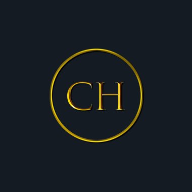 Lüks harfler CH monogramı. Dövme stüdyosu, kuaför, butik, otel, üniversite, retro, kenetlenme tarzı için uygun