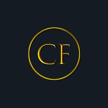 Lüks harfler, CF harfleri. Dövme stüdyosu, kuaför, butik, otel, üniversite, retro, kenetlenme tarzı için uygun