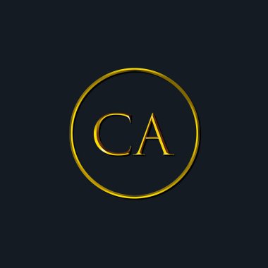 Lüks harfler CA monogramı. Dövme stüdyosu, kuaför, butik, otel, üniversite, retro, kenetlenme tarzı için uygun