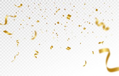 Soyut arkaplan. Parti, kutlama ya da özel doğum günü arkaplanı altın gibi parlak parıltılar ya da eğimli arka planda düşen kurdeleler. EPS10 vektör illüstrasyonunda yaratıcı ve modern tasarım.