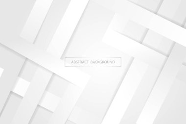 Soyut geometrik beyaz ve gri gradyan arka plan. Modern ve minimal beyaz unsurlar. Vektör illüstrasyonu