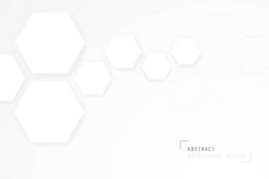 Soyut geometrik beyaz ve gri gradyan arka plan. Modern ve minimal beyaz unsurlar. Vektör illüstrasyonu.
