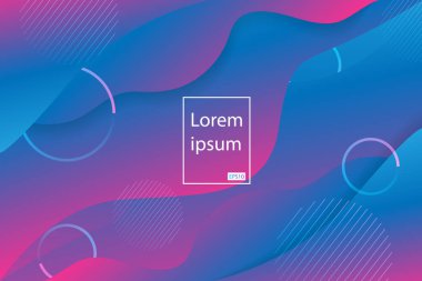 Renkli soyut geometrik arkaplan tasarımı. Sıvı şekilli modern eğri sıvı rengi. Web iniş şablonu, poster ya da afiş için havalı bir arka plan. Vektör illüstrasyonu.