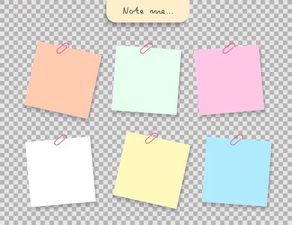 Набор Разных Бумаг Заметок Бумага Офисные Элементы Напоминание Концепции Объекта — стоковый вектор