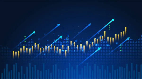 Gráfico Gráfico Vara Vela Negócios Negociação Investimento Mercado Ações Fundo —  Vetores de Stock