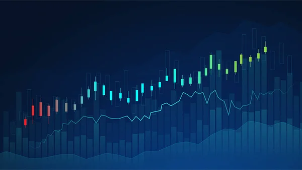 Business Candle Stick Grafiek Grafiek Van Aandelenmarkt Investering Handel Blauwe — Stockvector