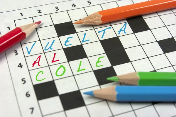 Crossword. Back to school — Stock Photo, Image
