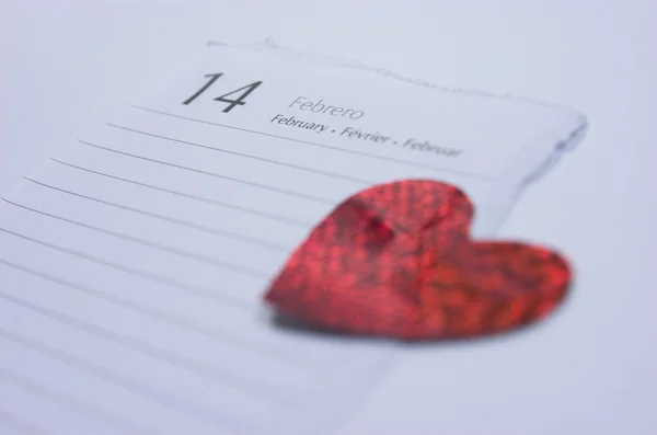 Aftelkalender voor Valentijnsdag. hart. — Stockfoto