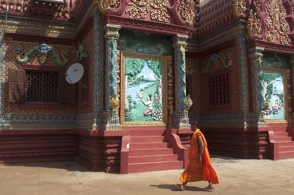 Boeddhistische monnik. wat hanchey. Cambodja — Stockfoto