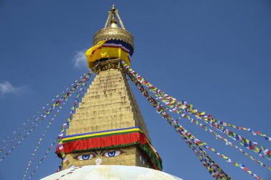 Katmandu 'daki Bodhnath stupası dünyanın en büyüklerinden biridir. Nepal.