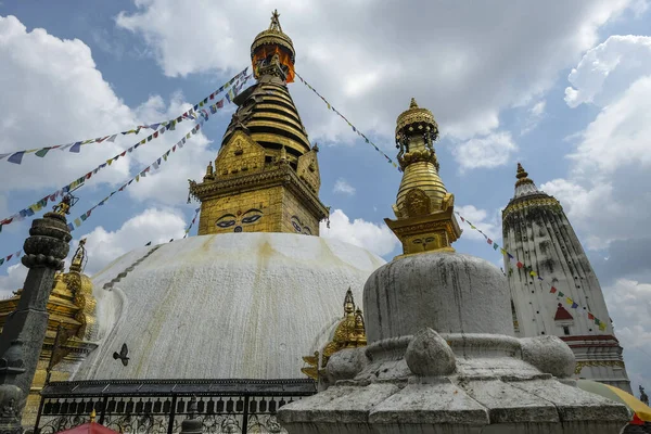 Swayambhunath Stupa Een Oude Religieuze Complex Top Van Een Heuvel — Stockfoto