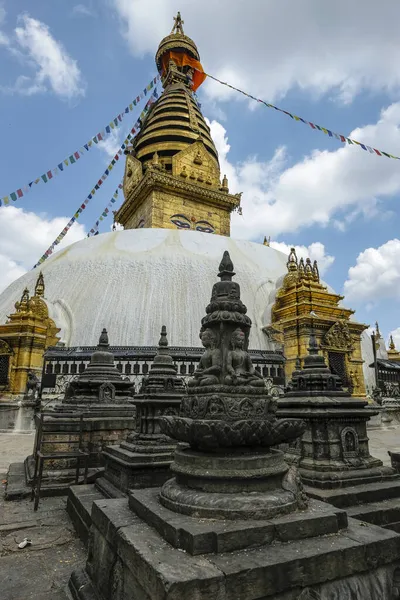 Swayambhunath Stupa Starożytny Kompleks Religijny Szczycie Wzgórza Katmandu Nepal — Zdjęcie stockowe