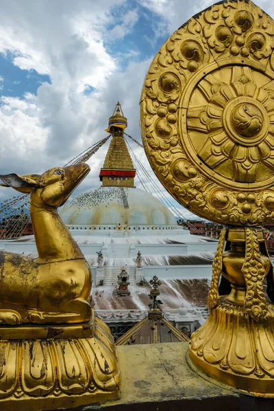 Ступа Бодхнатха Катманду Является Одной Крупнейших Мире Непал — стоковое фото