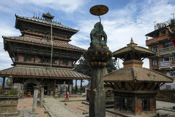 Kirtipur Nepal Październik 2021 Bagh Bhairab Temple Historyczna Hinduska Świątynia — Zdjęcie stockowe