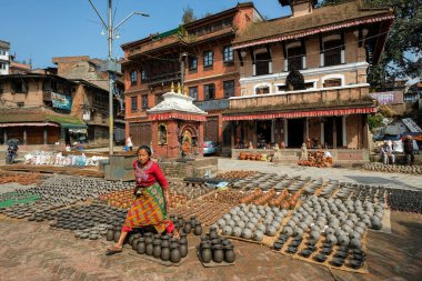 Bhaktapur, Nepal - Ekim 2021: 10 Ekim 2021 