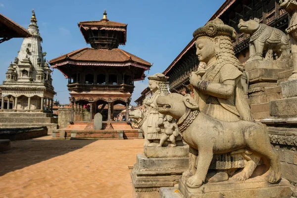 Détail Des Sculptures Temple Siddhi Lakshmi Sur Place Durbar Bhaktapur — Photo