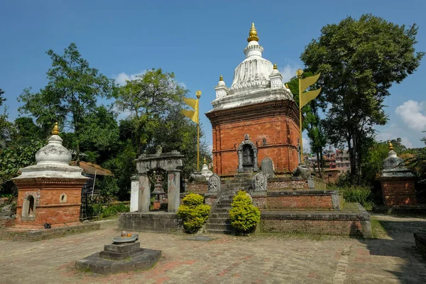 Hinduska Świątynia Pobliżu Rzeki Hanumante Bhaktapur Dolinie Katmandu Nepal — Zdjęcie stockowe