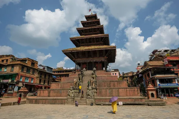 Bhaktapur Nepal Październik 2021 Nyatapola Temple Hinduska Świątynia Zbudowana Stylu — Zdjęcie stockowe