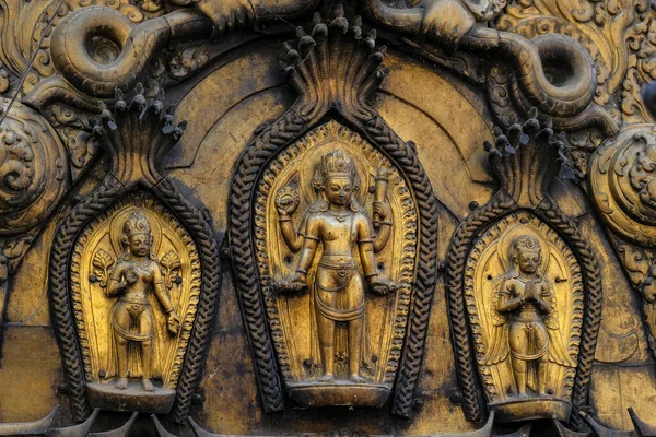 Szczegóły Changu Narayan Temple Uważane Najstarszą Świątynię Nepalu Położony Changunarayan — Zdjęcie stockowe