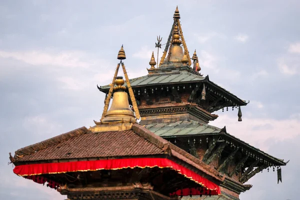 Katmandu Nepal Deki Durbar Meydanı Ndaki Tapınak Çatılarının Görüntüsü — Stok fotoğraf