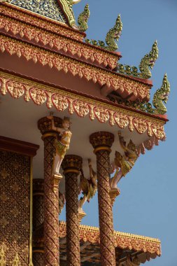 Lumbini, Nepal 'deki Kamboçya Manastırı' nın detayları.