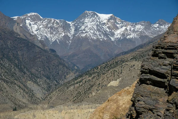 Vistas Las Montañas Del Himalaya Desde Jomsom Distrito Mustang Nepal —  Fotos de Stock