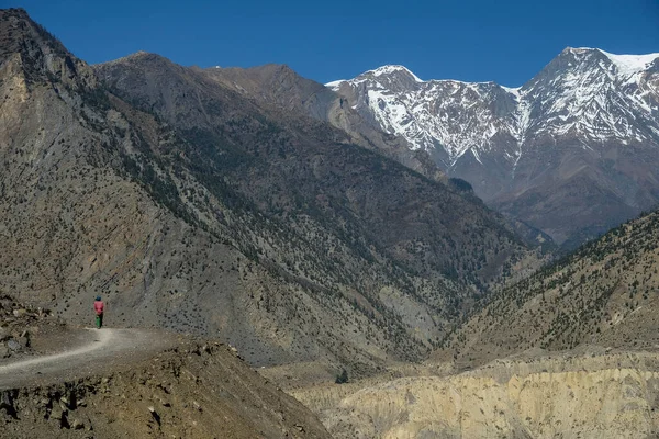ネパールのマスタング地区のヨムソムから見たヒマラヤ山脈 — ストック写真