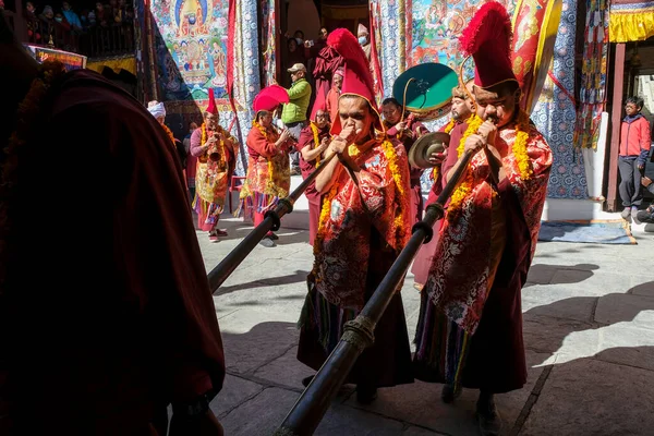 Marpha Nepal November 2021 Lama Dans Het Marpha Boeddhistische Klooster — Stockfoto