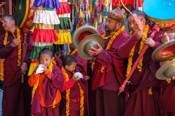Marpha Nepal November 2021 Lama Dans Het Marpha Boeddhistische Klooster — Stockfoto
