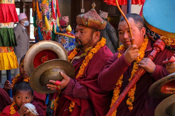 Marpha Nepal Kasım 2021 Marpha Budist Manastırı Nda Lama Dansı — Stok fotoğraf
